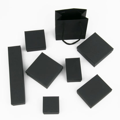 Black Square Jewelry Gift Box Organizer — Display & Packaging for Rings, Earrings, Necklaces, Bracelets, Brooches
