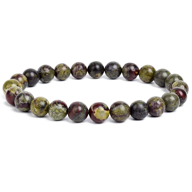 Natural Stone Bead Bracelet - Amethyst Crystal Quartz Aquamarine Jade Agate Elastic Bangle Jewelry for Women & Men