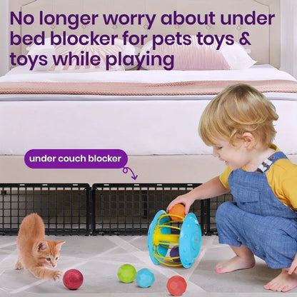 Under Couch Pet Blockers - 12-Piece Adjustable Furniture Barriers for Dogs & Cats