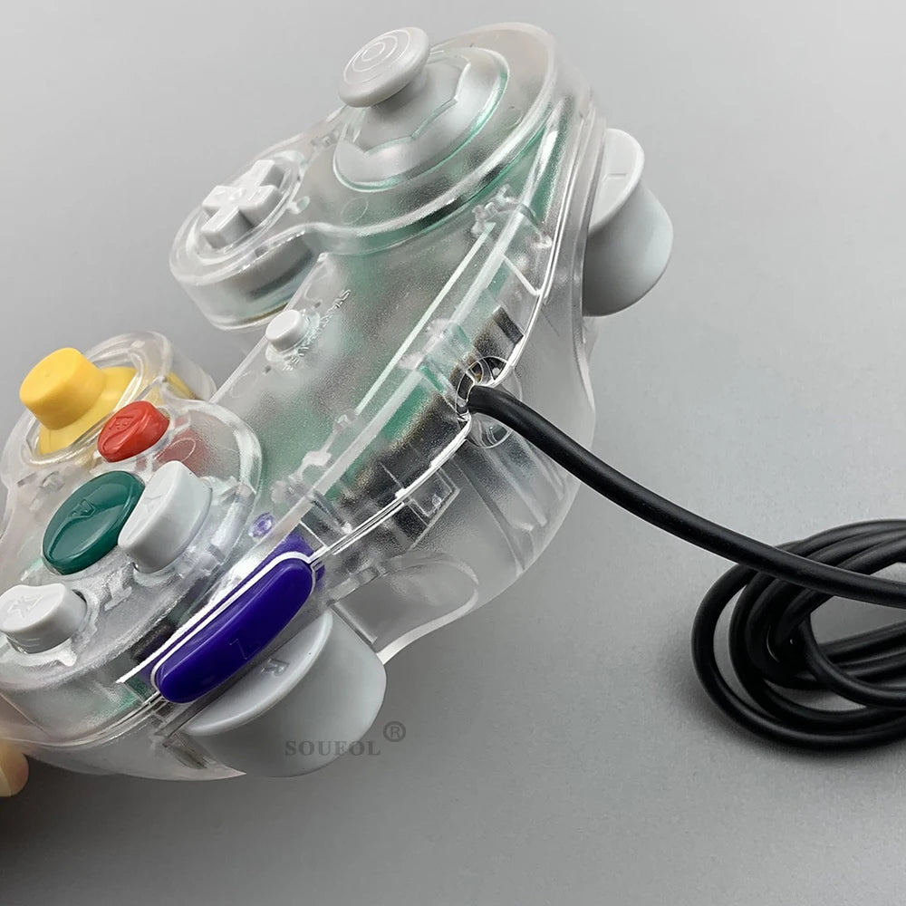 Transparent Wired Game Controller for GameCube NGC – Replacement Handheld Joystick for Video Game Console