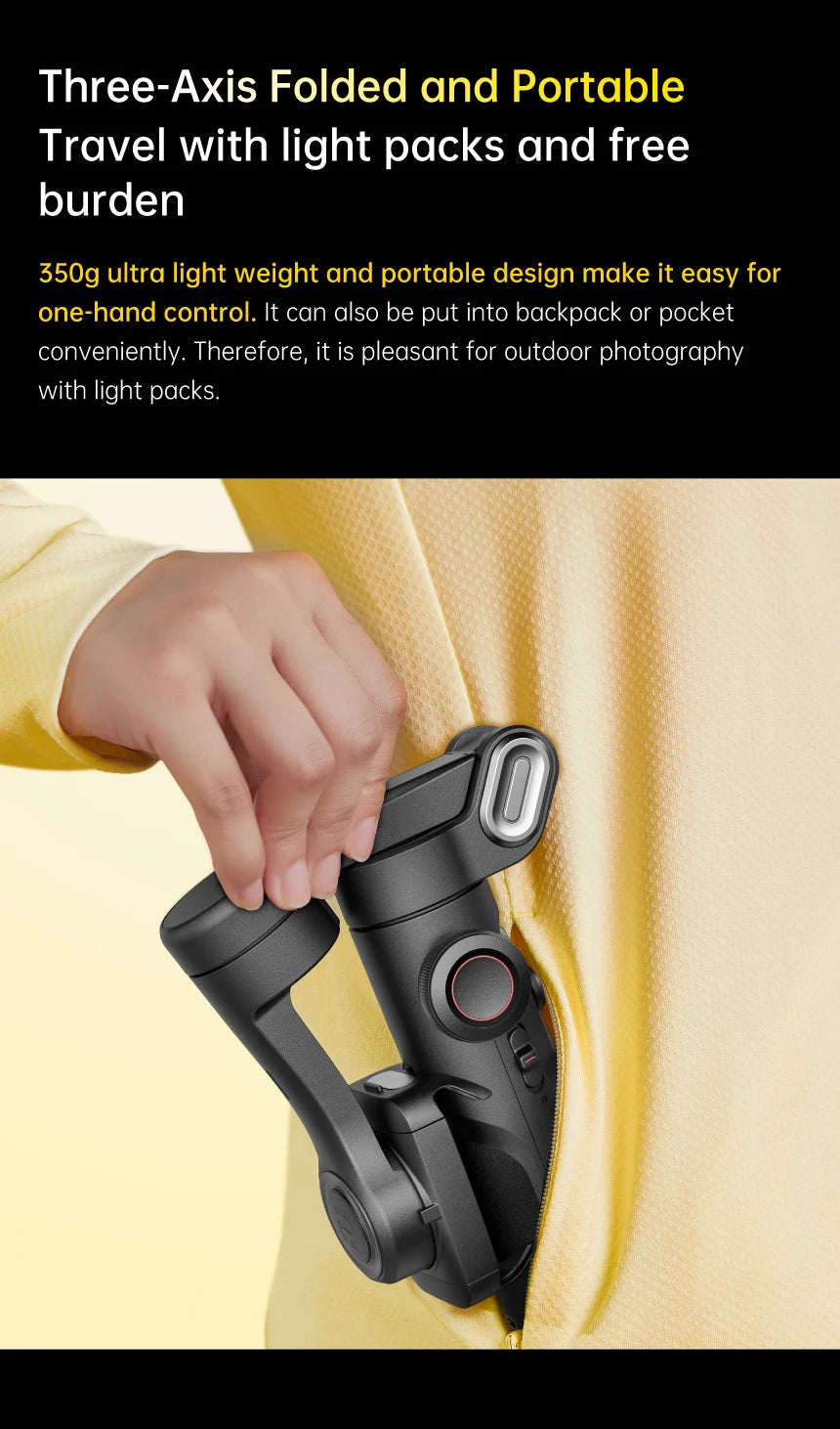 AOCHUAN 3-Axis Handheld Gimbal Stabilizer – Smartphone Stabilizer with Fill Light, Face Tracking for iPhone & Android, Tiktok & Vlog Smart XE