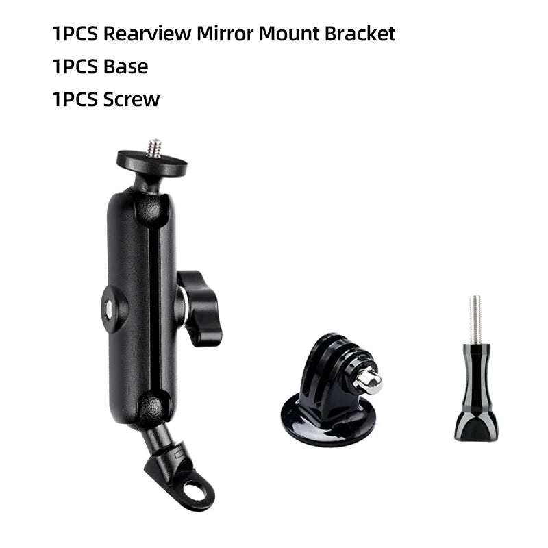 Motorcycle Handlebar & Mirror Mount – GoPro 13/12/11/10/9, Insta360, SJCAM & DJI Osmo Action Camera Bicycle & Bike Bracket Accessories Holder