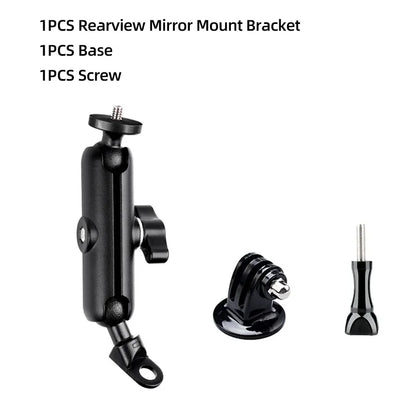 Motorcycle Handlebar & Mirror Mount – GoPro 13/12/11/10/9, Insta360, SJCAM & DJI Osmo Action Camera Bicycle & Bike Bracket Accessories Holder