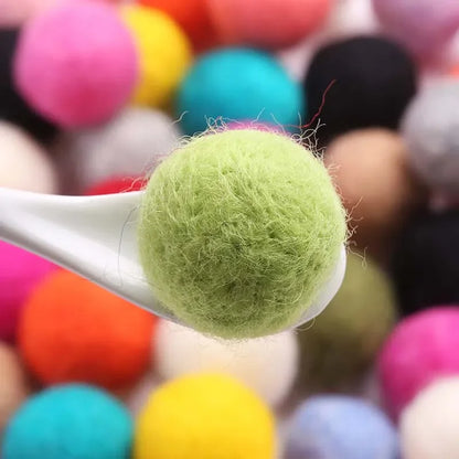 Round Wool Felt Balls - 20mm Mixed Color Pom Poms for DIY Crafts Home Decoration 10pcs Pack