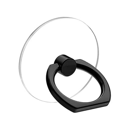 Transparent 360° Rotating Phone Holder Stand - Clear Finger Grip Mount with Adjustable Kickstand for Mobile Devices
