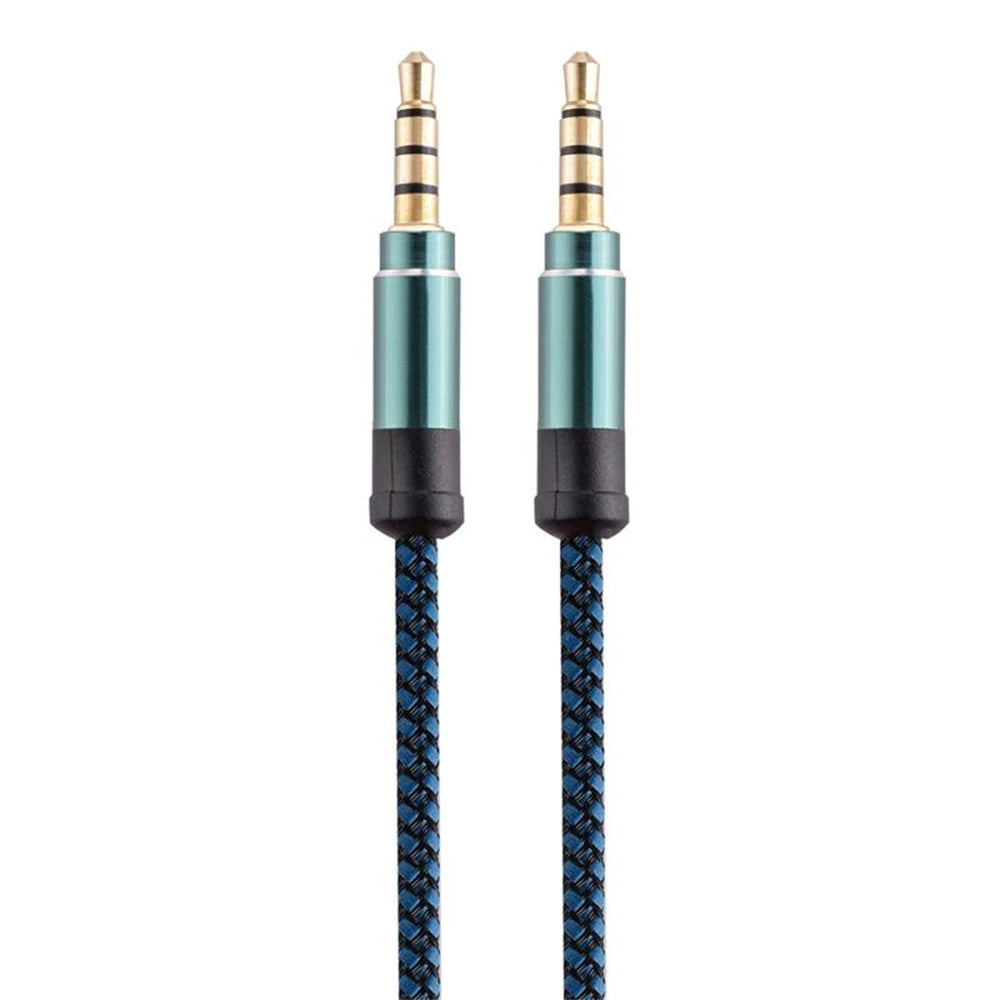 NNBILI 1.5M 3.5mm Audio Cable - Nylon Braid AUX Cable for Phone, MP3, Car Headset & Speaker Extension