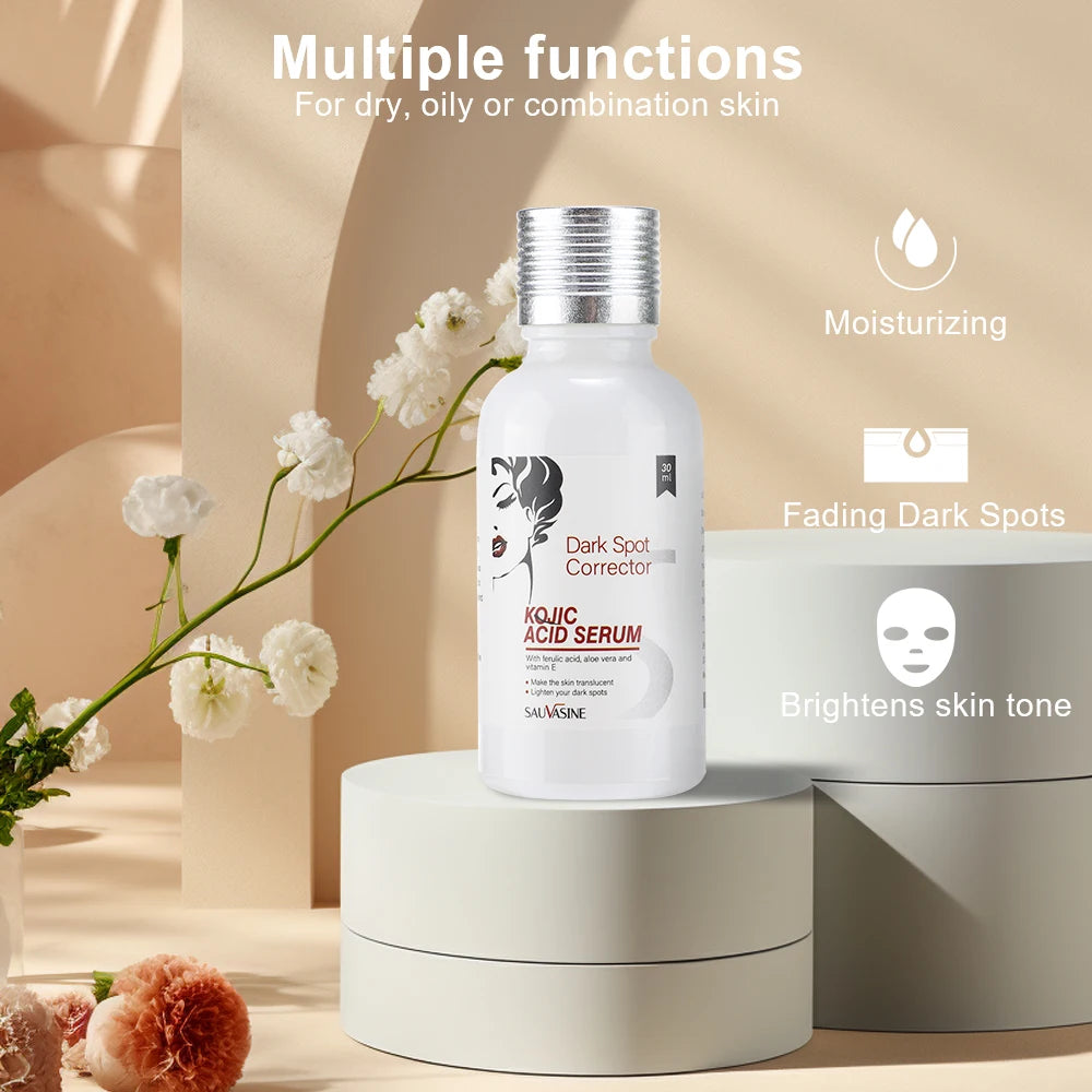 Kojic Acid Serum 30ml – Strong Brightening & Whitening Cream for Dark Spots, Fine Lines, Anti-Aging Skin Care