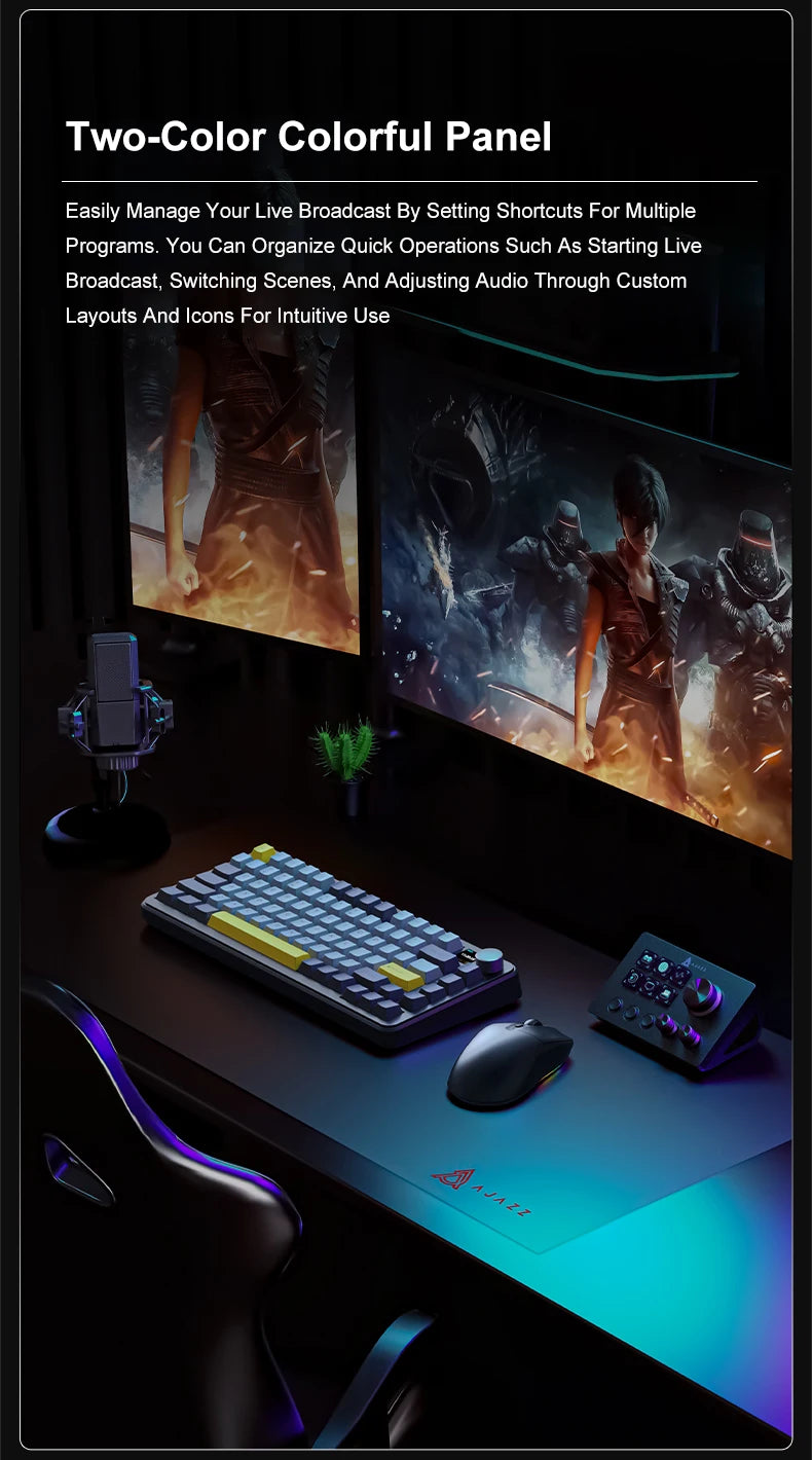 Ajazz AKP03E Desktop Helper Console – Programmable Macro Mini Keyboard with Custom Buttons for Multi-Scenario Use