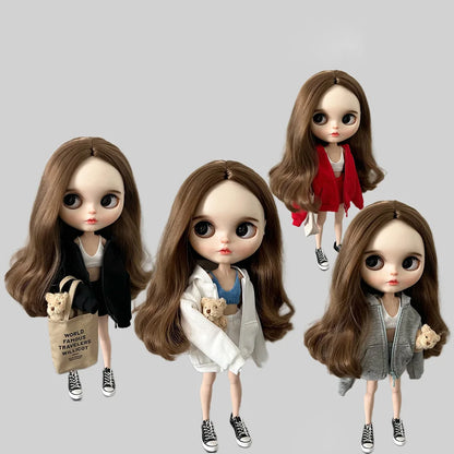 Blyth Doll Clothes — Sweater, Sports Hoodie, Jacket & Shorts for 1/6 Dolls