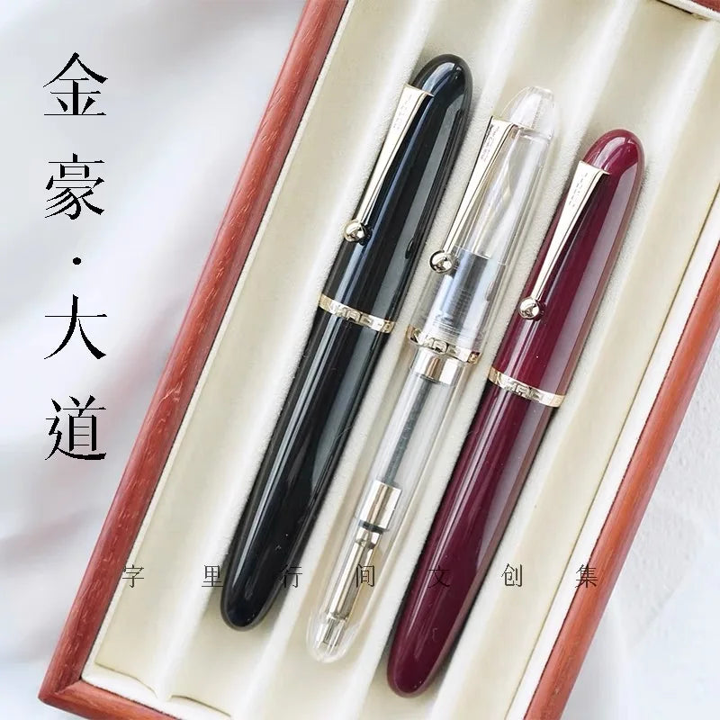 Luxury JinHao 9019 Dadao Fountain Pen – Transparent Acrylic Spin Design, 40mm Nib for Office & School Writing Supplies