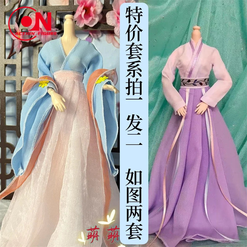 1/6 Female Doll Hanfu Outfit – Ancient Traditional Dress for 12-Inch Action Figures, Cosplay Model Toy