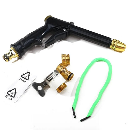 High-Pressure Water Hose Nozzle - Car Wash & Garden Sprinkler Gun with Quick Connector and Foam Jug Attachment