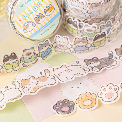 2m Cute Cartoon Cat Decorative Tape - DIY Scrapbook, Diary, Envelope and Journal Crafting Stationery