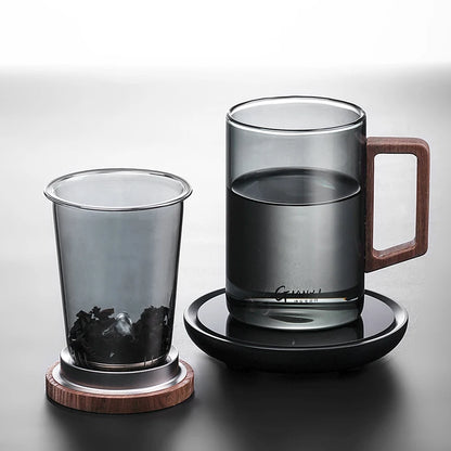 GIANXI High Borosilicate Glass Tea Cup with Belt Filter – Separate Flower Tea Water Cup for Original Tea Making