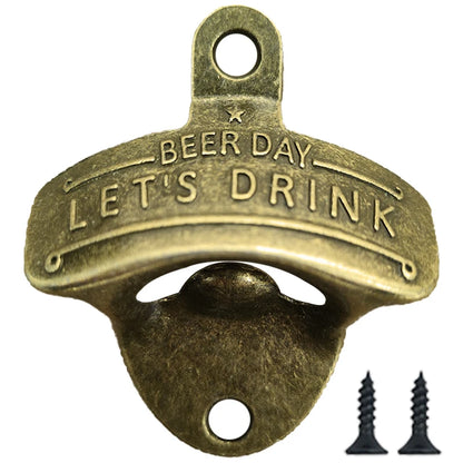Retro Wall-Mounted Bottle Opener — Decorative BBQ & Bar Beer Opener for Kitchen & Home