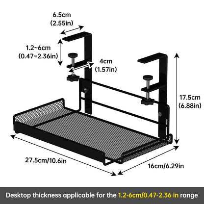 Under Desk Storage Rack Organizer – Hanging Office Basket Shelf, Workstation Partition Storage Solution for Office Desk Accessories & Space Saving Organization