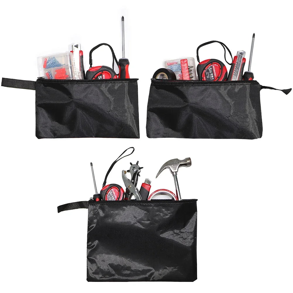 Waterproof Oxford Canvas Tool Bag — 420D Zipper Organizer, Portable Travel Storage Pouch for Tools & Accessories