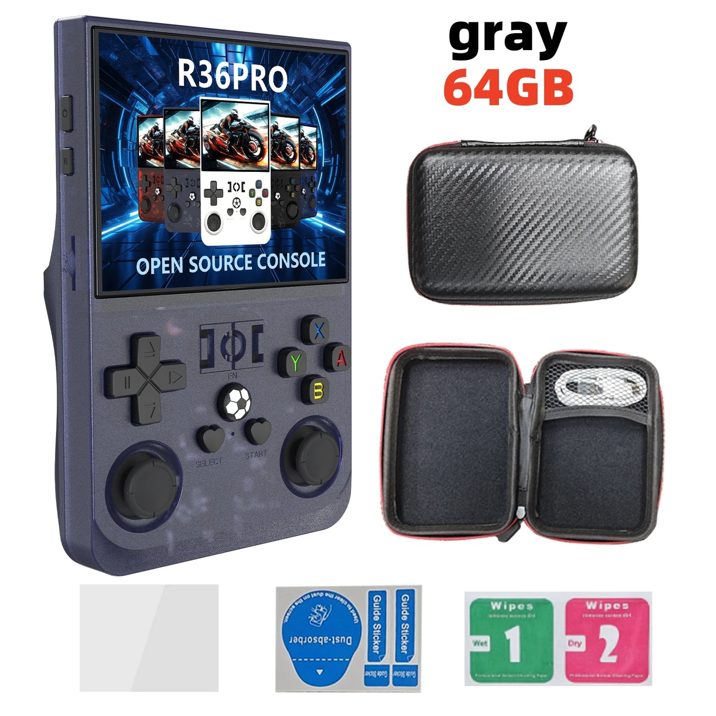 Open Source R36 PRO Retro Handheld Game Console 3.5" IPS Screen Linux Portable Player with 128GB Games