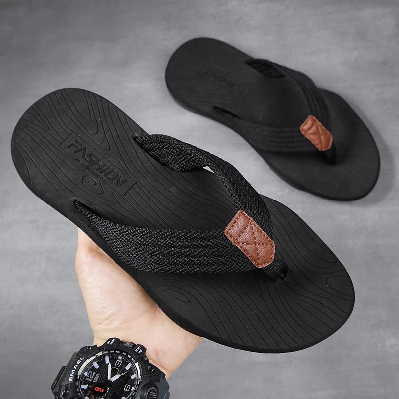 High Quality Men's Flip Flops – Fashion Summer Beach Slippers, Breathable & Thick Sole Casual Outdoor Sandals