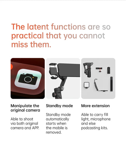 AOCHUAN 3-Axis Handheld Gimbal Stabilizer – SmartXE for iPhone & Android, AI Face Tracking for TikTok & Vlog Videos