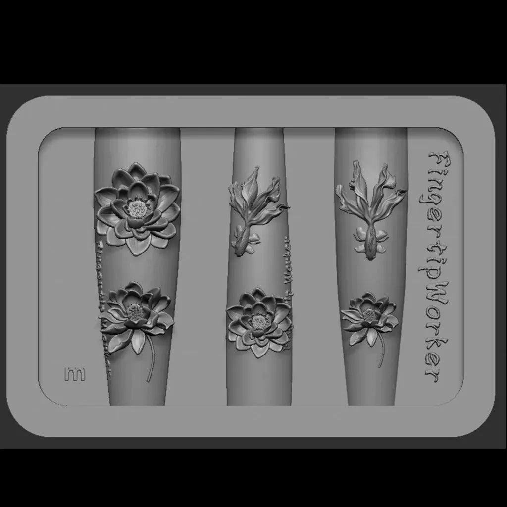 Snake Lolita Bow, Mushroom, Rose, Lotus, Bear 3D Acrylic Nail Mold - DIY Silicone Nail Decorations & Nail Art Products