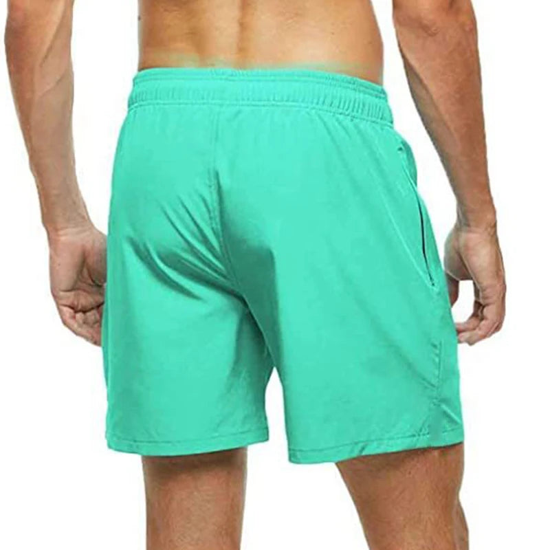 Men’s Quick Dry Swim Trunks – Summer Beach Board Shorts with Side Pockets Mesh Lined Swimwear Bathing Suit