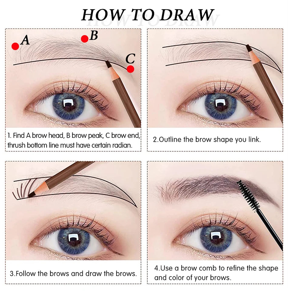 Tear-Off Pull Line Eyebrow Pencil – No Sharpening, Natural Color, Sweat & Smudge Proof Eyebrow Pencil