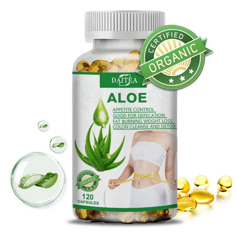 Aloe Vera Extract Capsules – Maximum Strength Detox, Acidity Balance & Immune Support, 120 Capsules