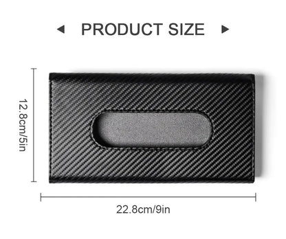 SEAMETAL Car Sunshade Tissue Box – Universal Auto Interior Paper Towel Storage Bag with Carbon Fiber Sun Visor Design