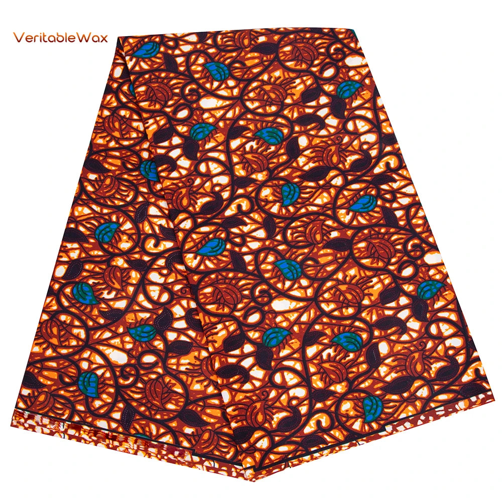 Ankara African Wax Print Fabric - Batik Pagne Polyester Material for DIY Sewing, Patchwork & Wedding Dress Craft