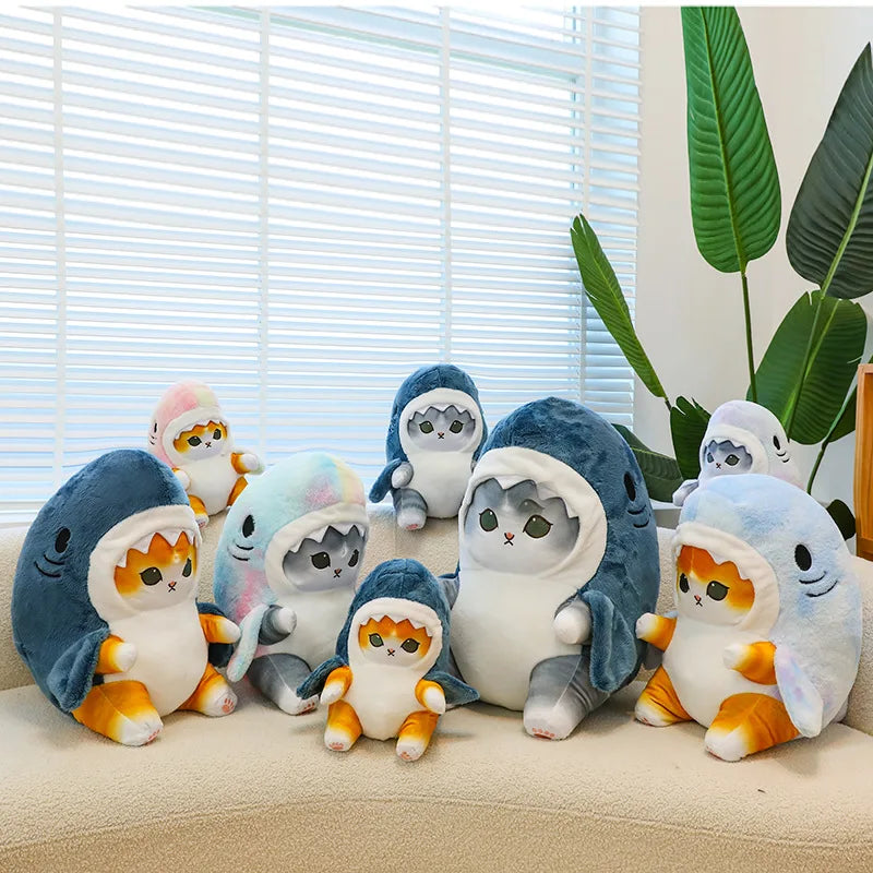 Fun Transformed Cat Doll Plush Toy – Cute 25cm Shark Cat Plush Gift for Girls and Children