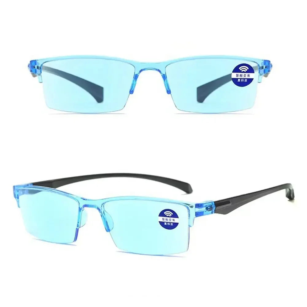 Smart Automatic Zoom Reading Glasses – Autofocus Anti-Blue Ray Half-Rim Eyewear for Near & Far Vision