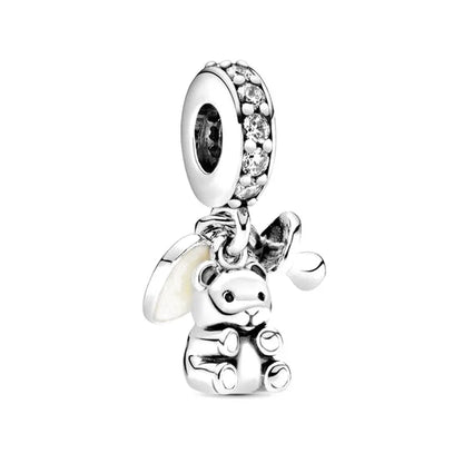 Europe 925 Silver Family Charm Pendant - Boy, Girl, Mom & Sisters Bead for Pandora Bracelet, Sparkling Dangle Jewelry