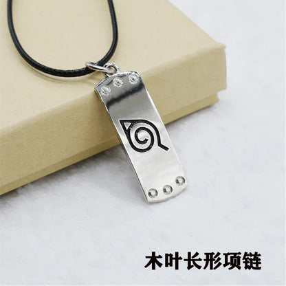 Anime Konoha Necklace & Keychain – Akatsuki Sharingan Jiraiya Pendant for Sasuke, Kakashi Cosplay Jewelry Gift