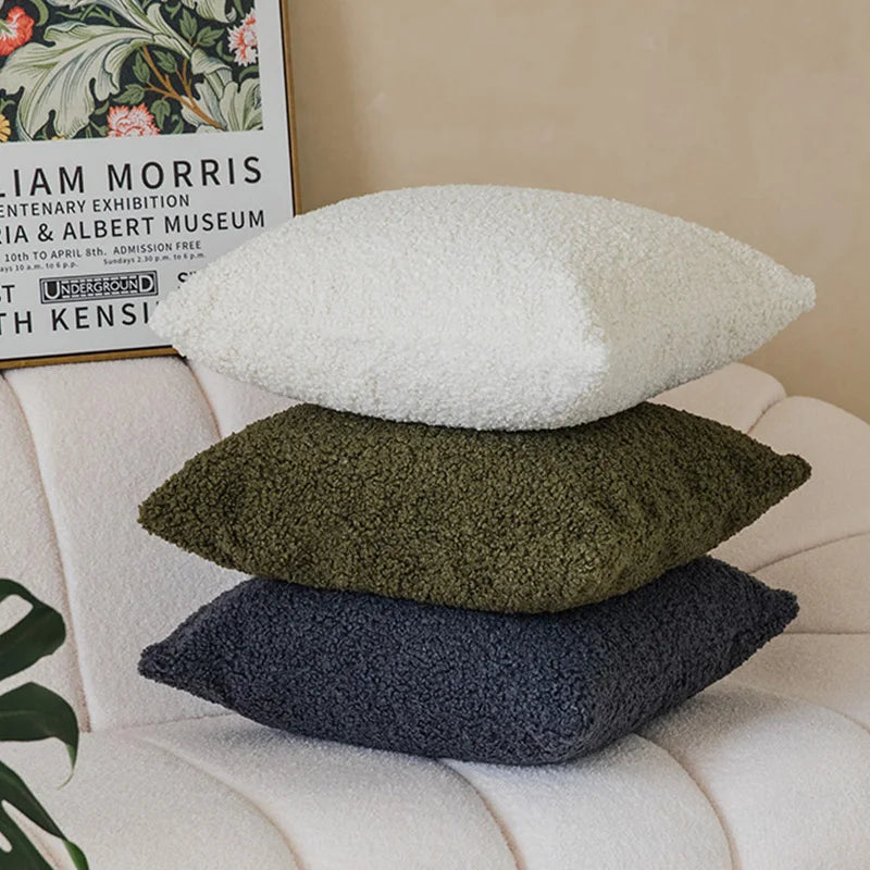 Plush Decorative Throw Pillow Cover 45x45cm – Soft Sofa Cushion Case for Living Room Home Décor Pillowcase