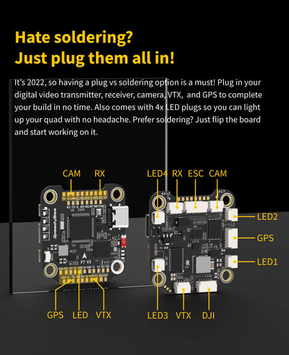 SpeedyBee F7 V3 50A Stack — F722 Flight Controller + BL32 50A 4-in-1 ESC with Blackbox for FPV Drone