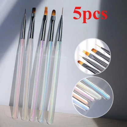 Nail Art Liner Brushes – Striping & Drawing Pens for Elongated Lines, 6–25mm Professional Manicure Design Tools