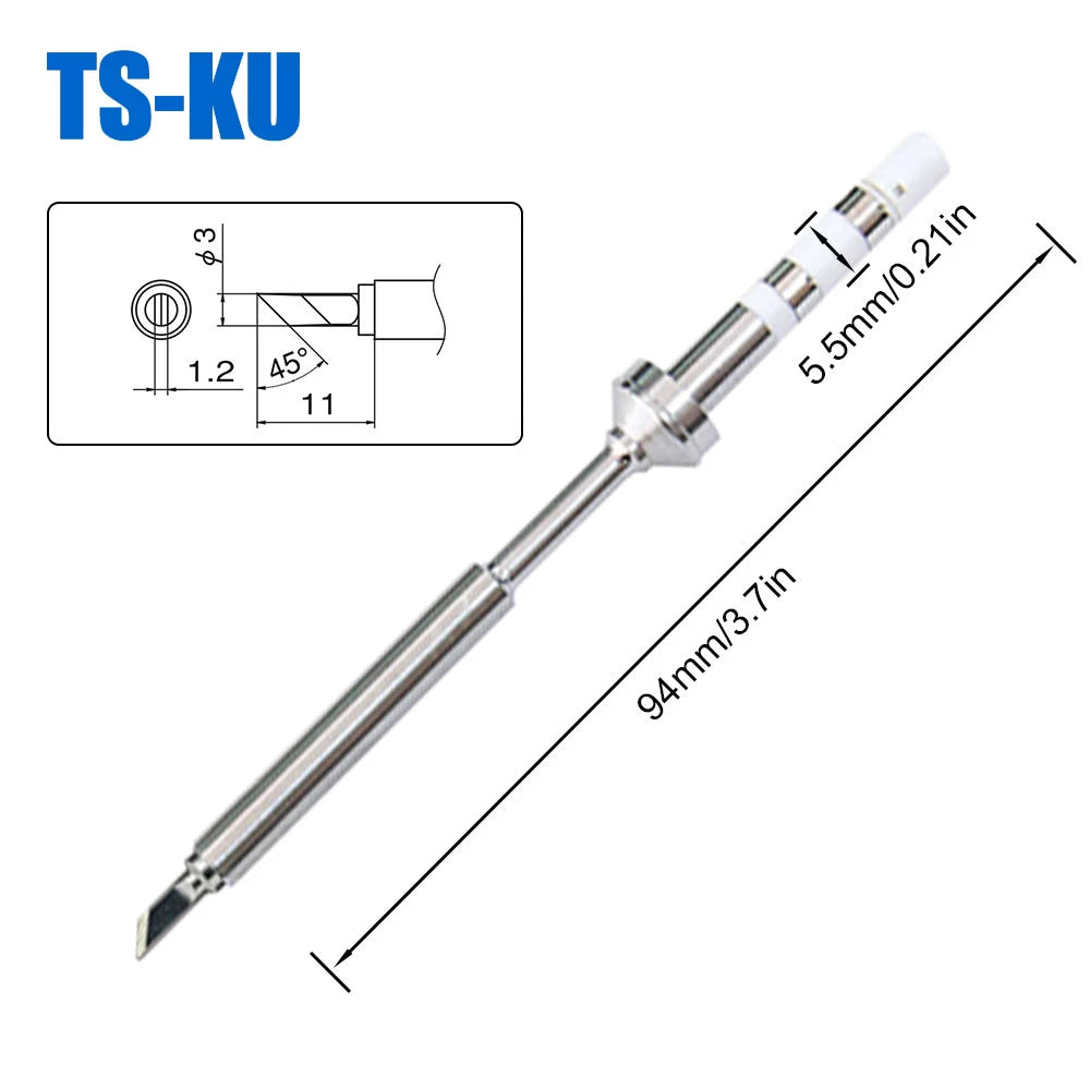 Pine64 TS100 TS101 Soldering Iron Tips – Replacement for Pinecil V2 & TS Series Models, B2 ILS BC2