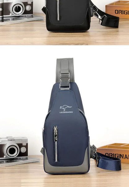 Men's Waterproof Oxford Chest Bag – Korean Style Casual Sport Crossbody Shoulder Messenger Bag