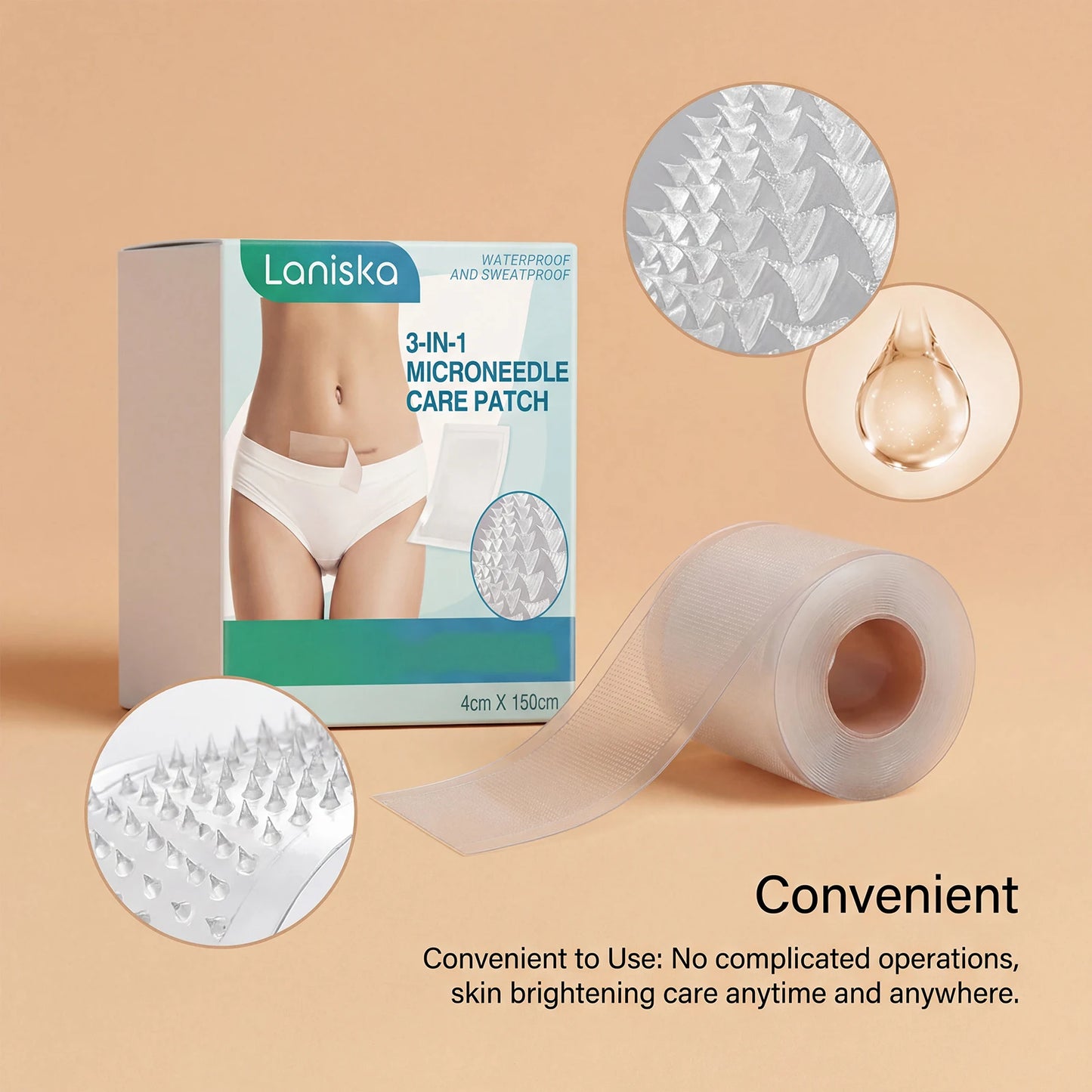 Hyaluronic Acid Microneedle Patch - 0.25mm Skin Moisturizing & Nourishing Body Care Tape