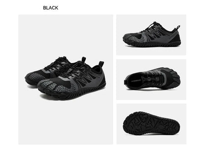 HOBIBEAR Wide Toe Barefoot Shoes – Unisex Artificial Leather Outdoor Walking Sneakers, Zero Drop Minimalist with Elastic Band