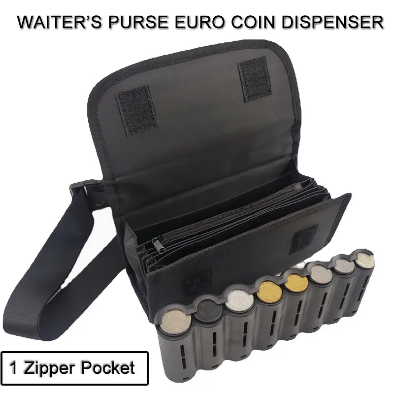 Creative Portable Coin Storage Wallet – Multi-Pocket Euro Coin Holder & Cash Fanny Pack with 8 Slots