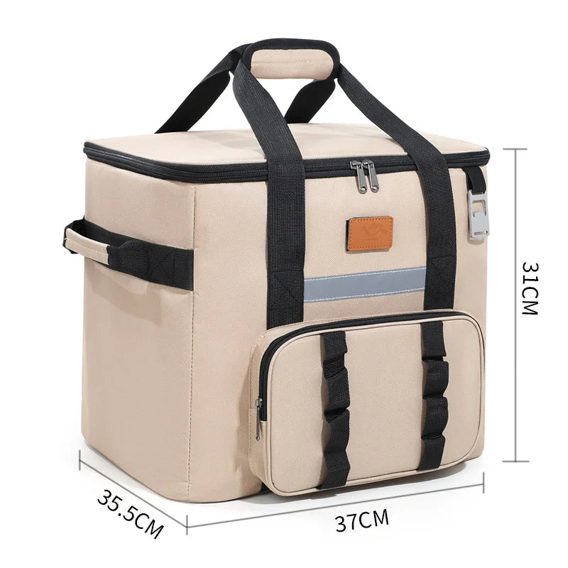 40L Large Thermal Food Carrier Bag – Insulated Leakproof Cooler Tote with Zipper for Women, Portable Picnic, Camping & Beach Use