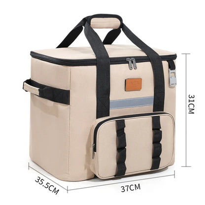 40L Large Thermal Food Carrier Bag – Insulated Leakproof Cooler Tote with Zipper for Women, Portable Picnic, Camping & Beach Use