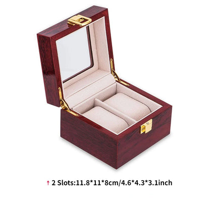 Luxury Wooden Watch Box Organizer – 1/2/3/5/6/10/12 Grid Slots Display Case for Men & Women Watches Jewelry