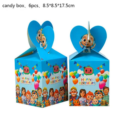 Cartoon JJ Melon Birthday Party Decorations Set – Disposable Tableware, Cups, Plates, Tablecloth, Balloons & Cake Topper for Kids & Baby Shower