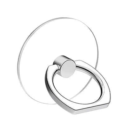 Transparent 360° Rotating Phone Holder Stand - Clear Finger Grip Mount with Adjustable Kickstand for Mobile Devices