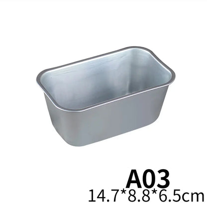5-Size Aluminum Loaf Pan Set – Non-Stick Rectangle Baking Molds for Bread, Cake, Brownie, Cheese & Pastry