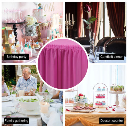 2PCS Disposable Paper Tablecloth & Table Skirt Set – Rectangular Party Table Cover for Events, Weddings & Decorations