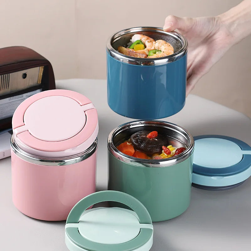 Food Thermal Jar - 630/1000ml Insulated Soup Cup, Stainless Steel Lunch Box Thermos to Keep Food Hot for School Children